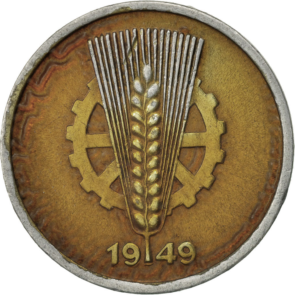 Coin, GERMAN-DEMOCRATIC REPUBLIC, 5 Pfennig, 1949, Berlin, VF(30-35), Aluminum