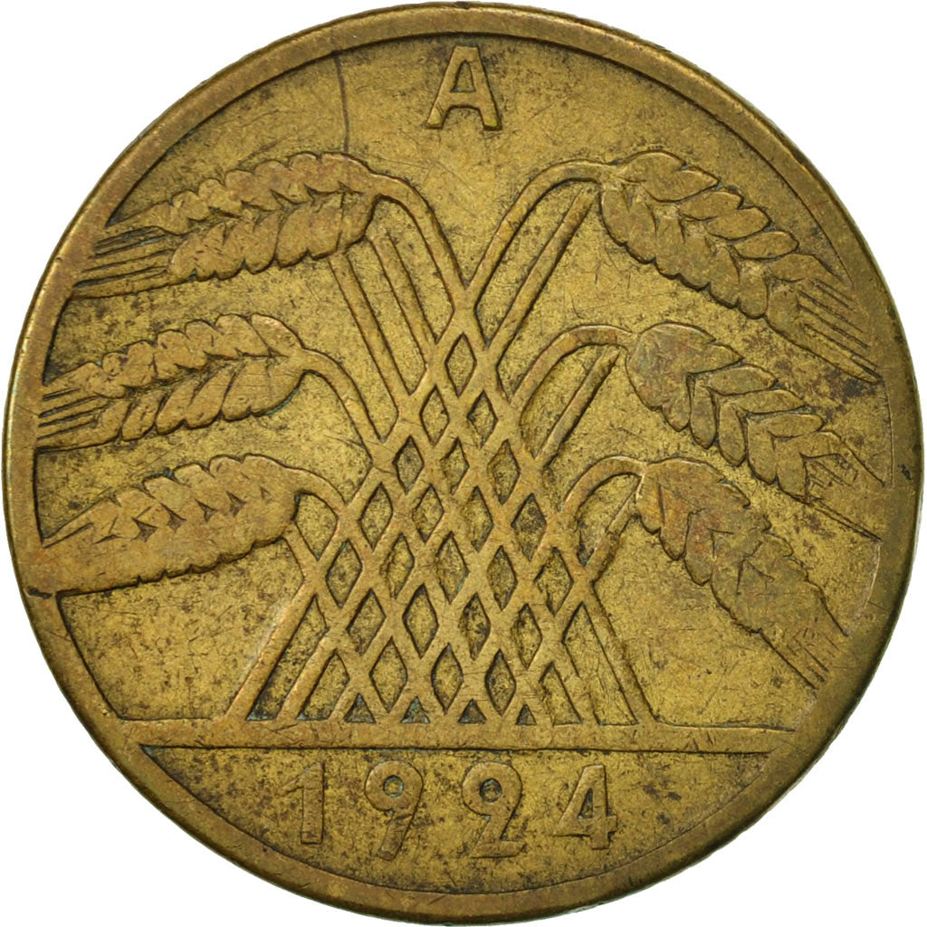 Coin, GERMANY, WEIMAR REPUBLIC, 10 Rentenpfennig, 1924, Berlin, EF(40-45)
