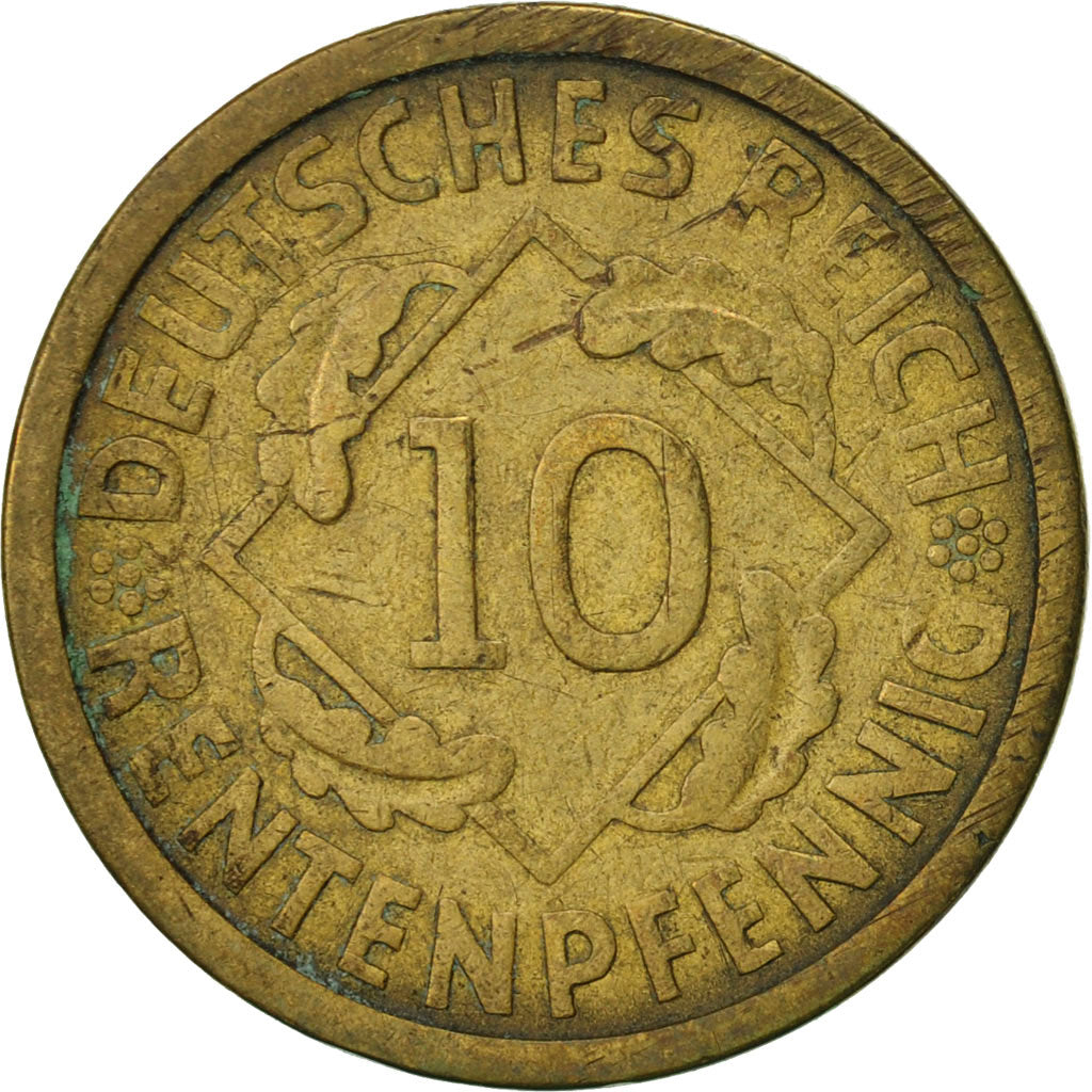 Coin, GERMANY, WEIMAR REPUBLIC, 10 Rentenpfennig, 1924, Berlin, EF(40-45)