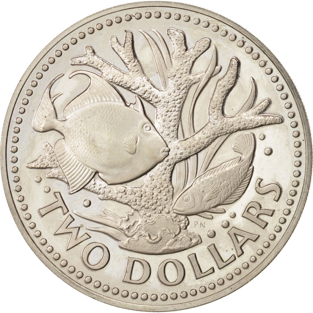 Moneta, Barbados, 2 Dollars, 1973, Franklin Mint, SPL+, Rame-nichel, KM:15