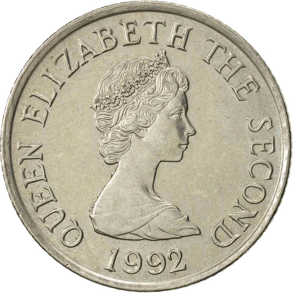 Monnaie, Jersey, Elizabeth II, 10 Pence, 1992, TTB+, Copper-nickel, KM:57.2