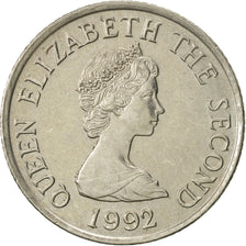 Monnaie, Jersey, Elizabeth II, 10 Pence, 1992, TTB+, Copper-nickel, KM:57.2