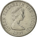Moneda, Jersey, Elizabeth II, 5 Pence, 1991, MBC+, Cobre - níquel, KM:56.2