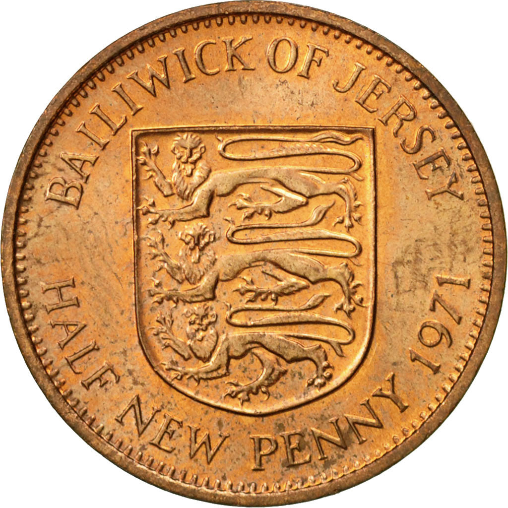 Moneta, Jersey, Elizabeth II, 1/2 New Penny, 1971, BB, Bronzo, KM:29