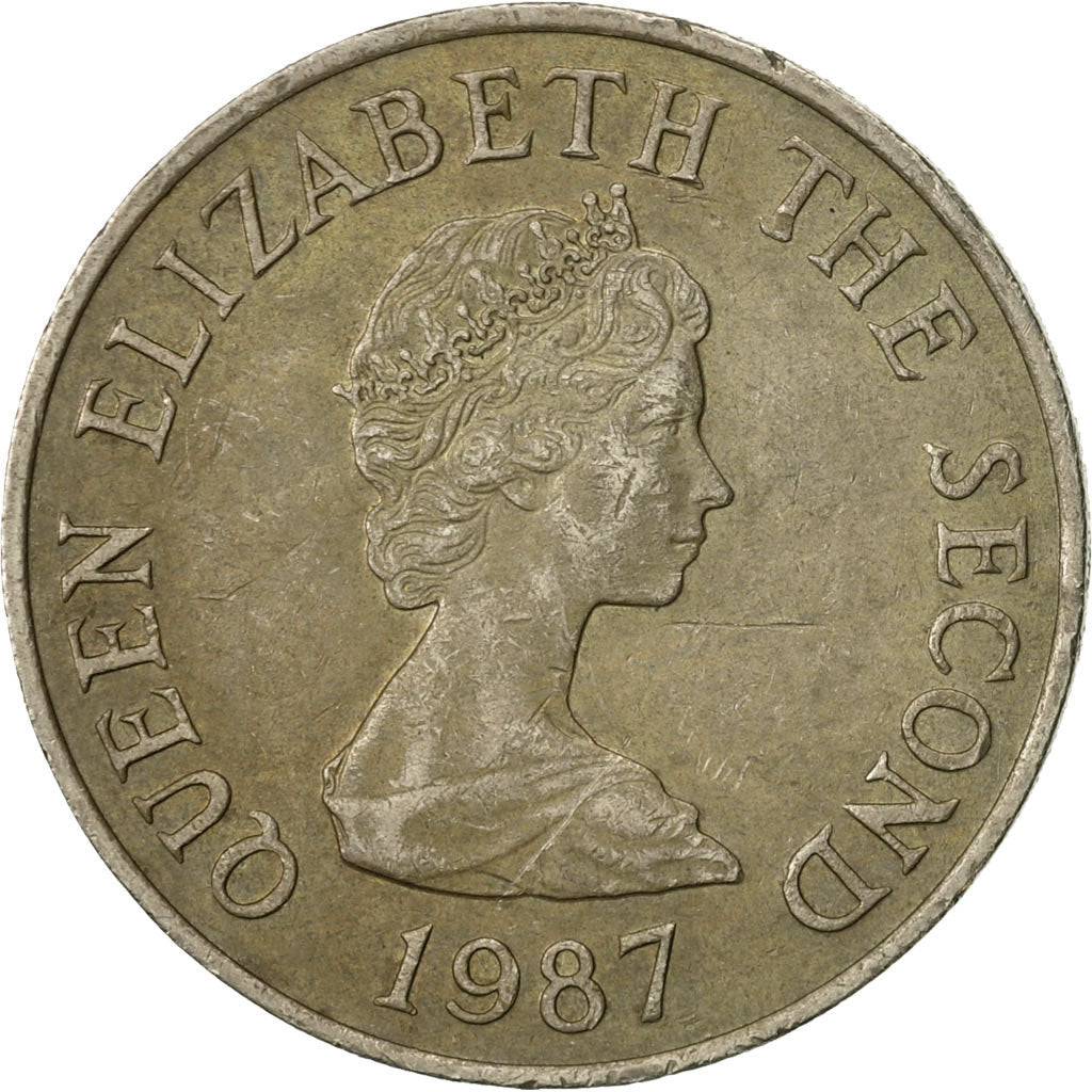 Münze, Jersey, Elizabeth II, 10 Pence, 1987, SS, Copper-nickel, KM:57.1