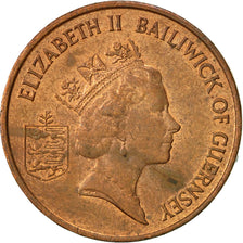 Coin, Guernsey, Elizabeth II, Penny, 1986, Heaton, EF(40-45), Bronze, KM:40