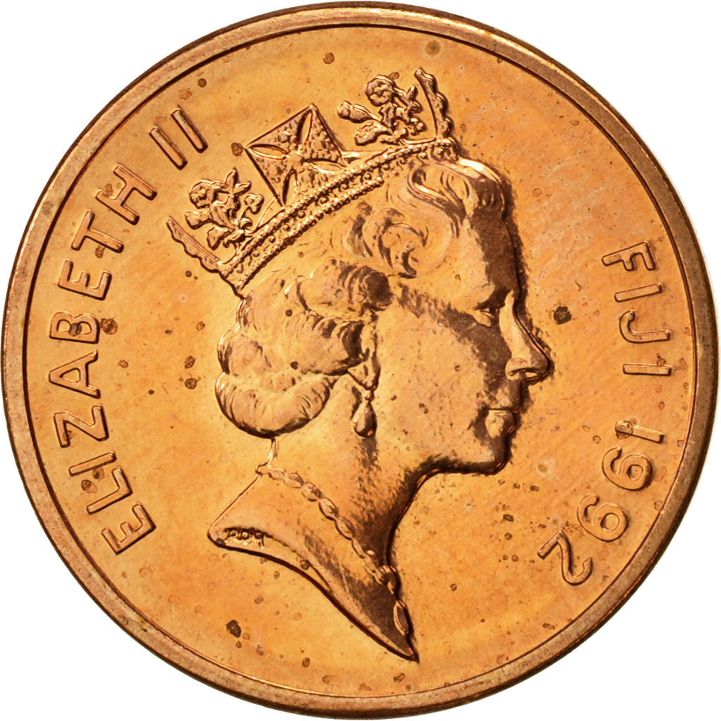 Coin, Fiji, Elizabeth II, Cent, 1992, AU(55-58), Copper Plated Zinc, KM:49a