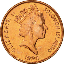 Coin, Solomon Islands, Elizabeth II, Cent, 1996, AU(55-58), Bronze Plated Steel