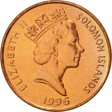 Coin, Solomon Islands, Elizabeth II, 2 Cents, 1996, AU(55-58), Bronze Plated