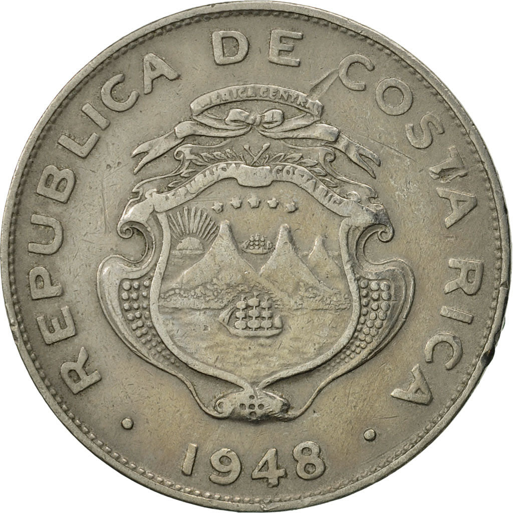 Moneda, Costa Rica, 25 Centimos, 1948, MBC, Cobre - níquel, KM:175