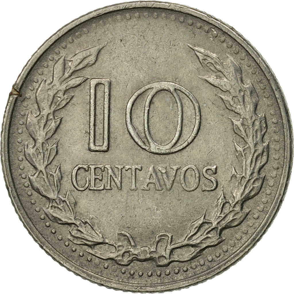 Coin, Colombia, 10 Centavos, 1974, EF(40-45), Nickel Clad Steel, KM:253