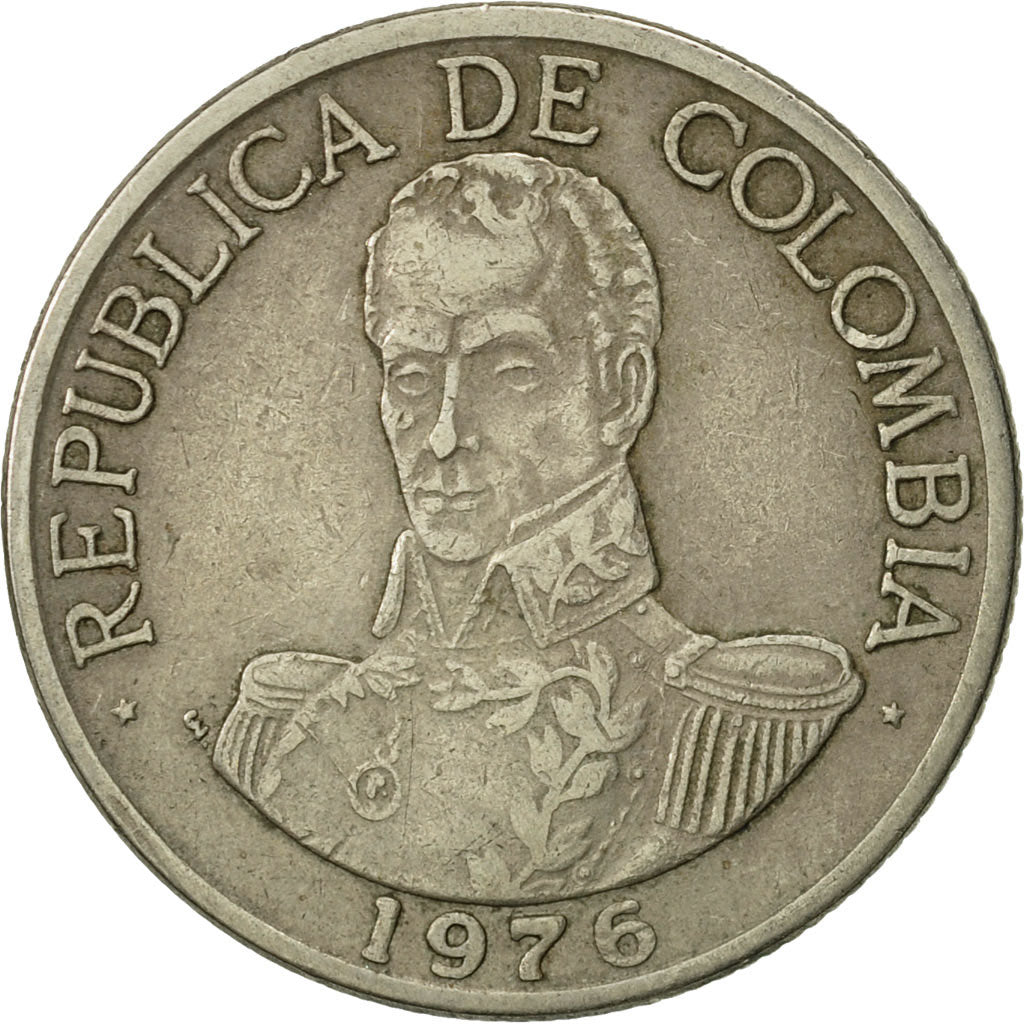 Coin, Colombia, Peso, 1976, EF(40-45), Copper-nickel, KM:258.1