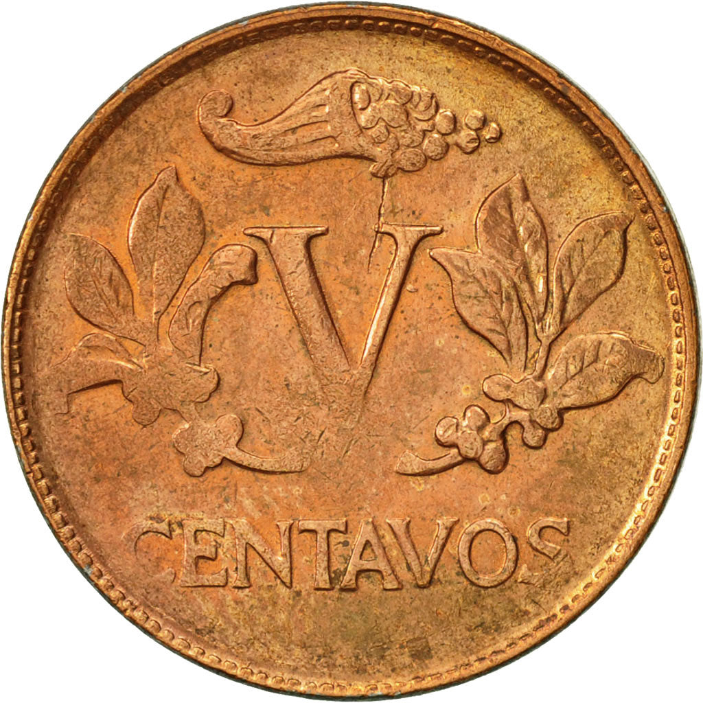 Moneta, Colombia, 5 Centavos, 1971, BB+, Acciaio ricoperto in rame, KM:206a