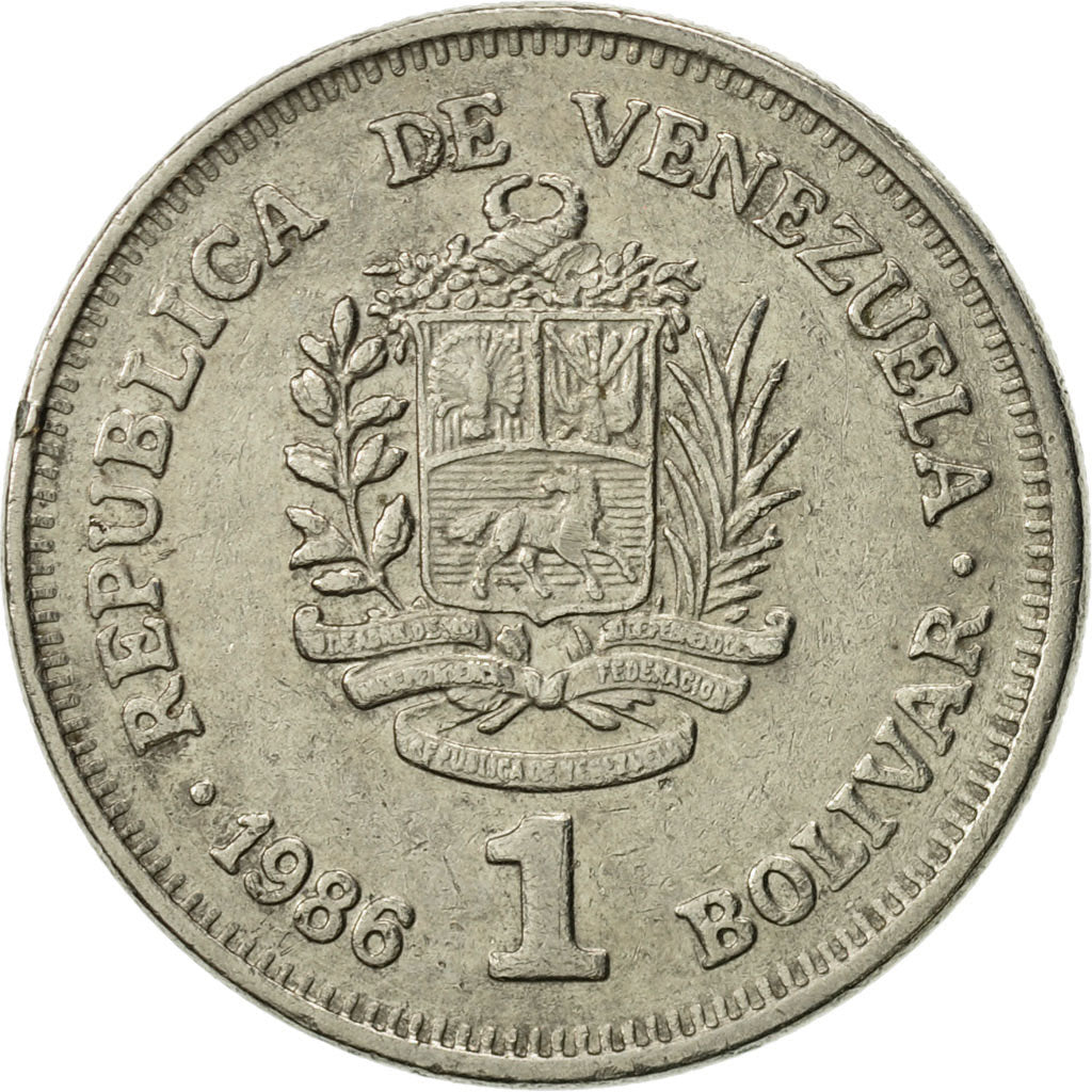 Coin, Venezuela, Bolivar, 1986, AU(50-53), Nickel, KM:52