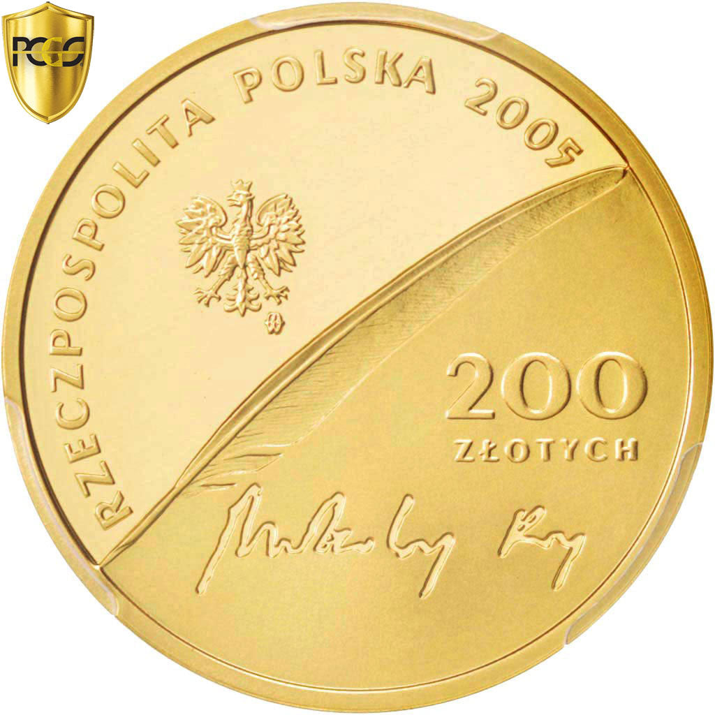 Coin, Poland, 200 Zlotych, 2005, PCGS, PR69DCAM, MS(65-70), Gold, KM:889