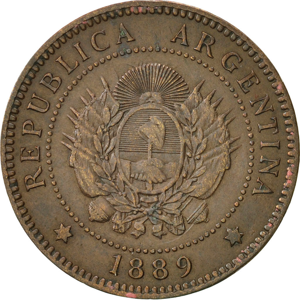 Argentina, Centavo, 1889, EF(40-45), Bronze, KM:32