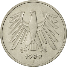 Coin, GERMANY - FEDERAL REPUBLIC, 5 Mark, 1989, Stuttgart, AU(50-53)