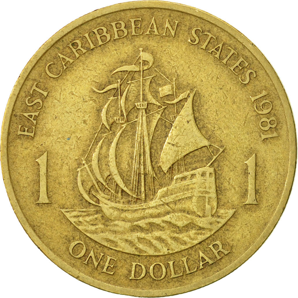East Caribbean States, Elizabeth II, Dollar, 1981, VF(20-25), Aluminum-Bronze