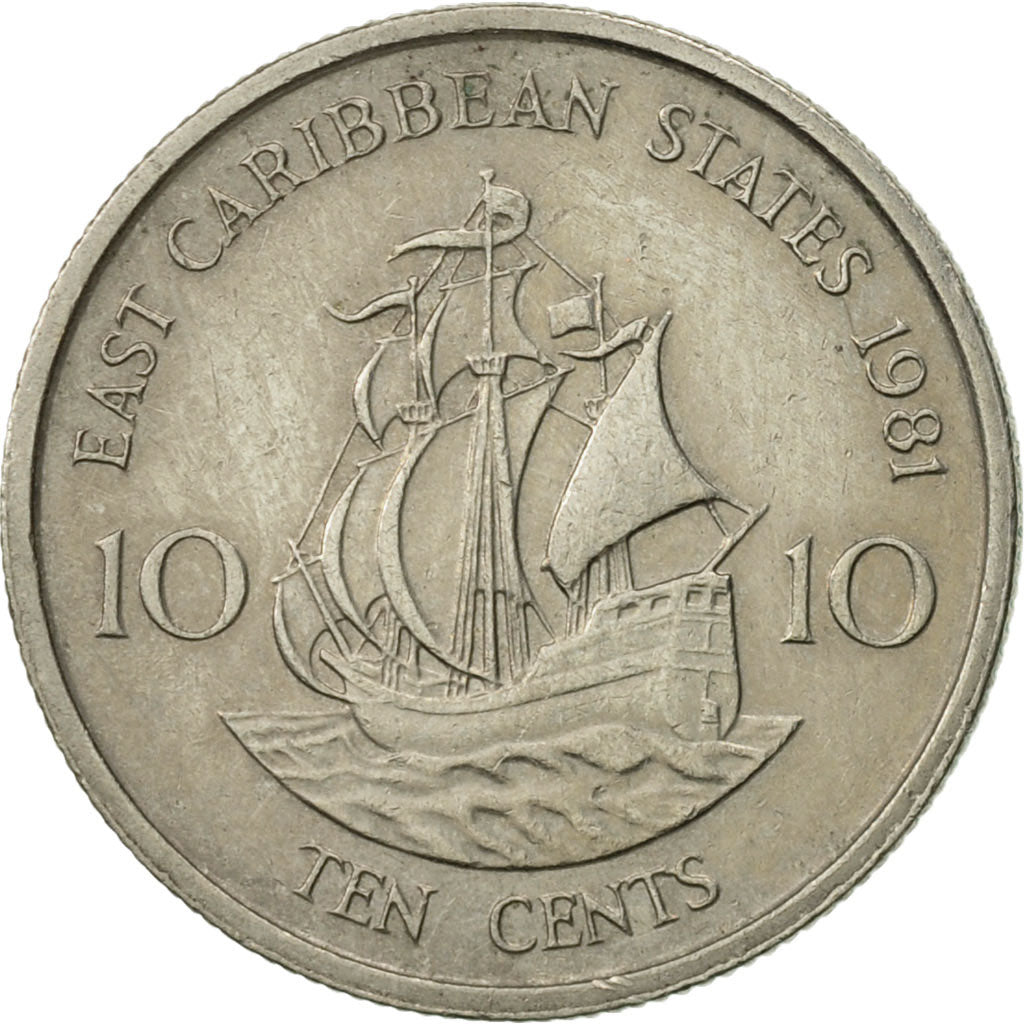 Coin, East Caribbean States, Elizabeth II, 10 Cents, 1981, EF(40-45)