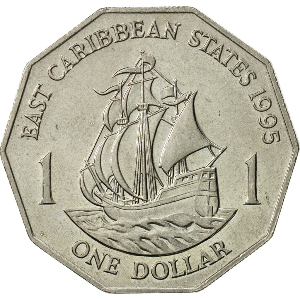 Moneda, Estados del Caribe Oriental , Elizabeth II, Dollar, 1995, MBC+, Cobre -