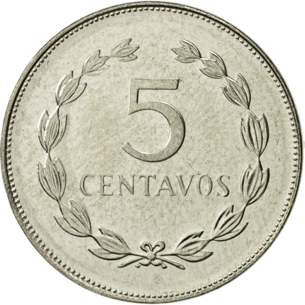 El Salvador, 5 Centavos, 1994, British Royal Mint, AU(55-58), Nickel Clad Steel