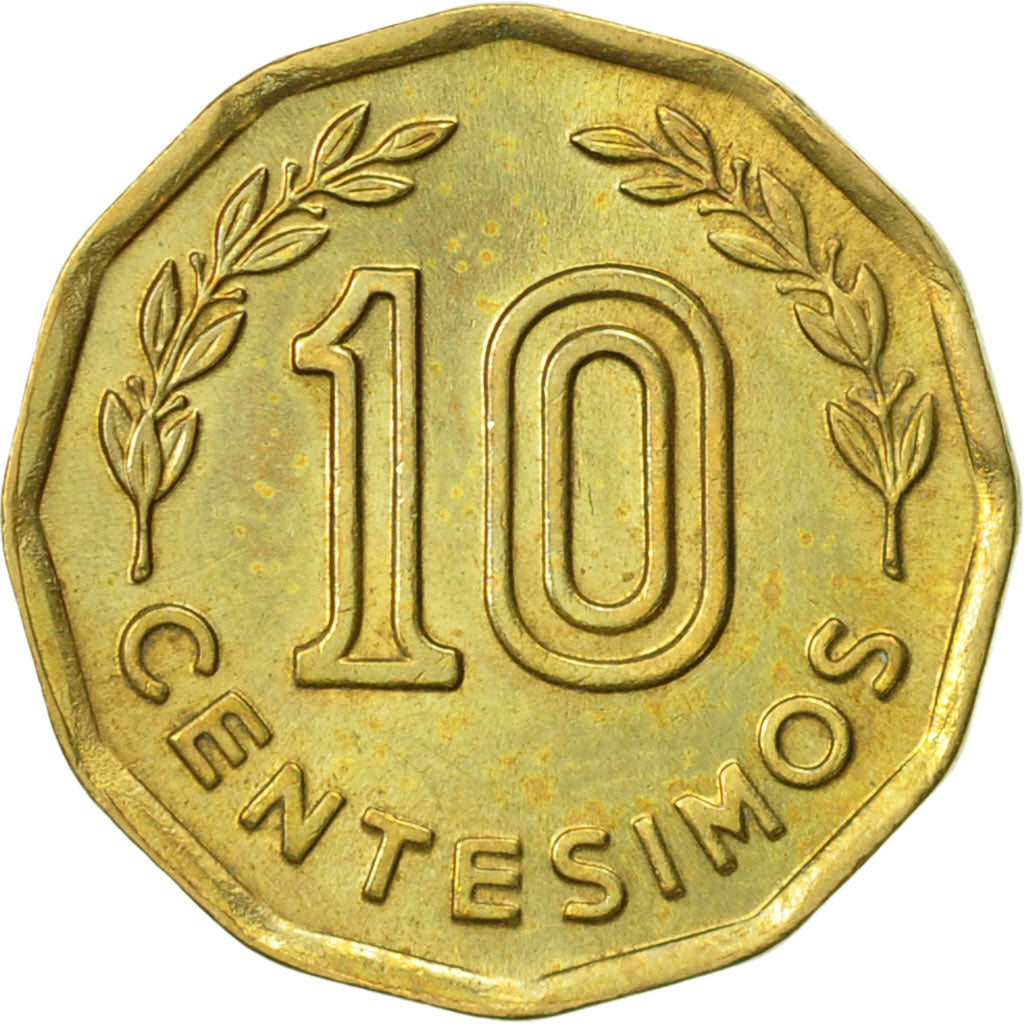 Uruguay, 10 Centesimos, 1978, Santiago, EF(40-45), Aluminum-Bronze, KM:66