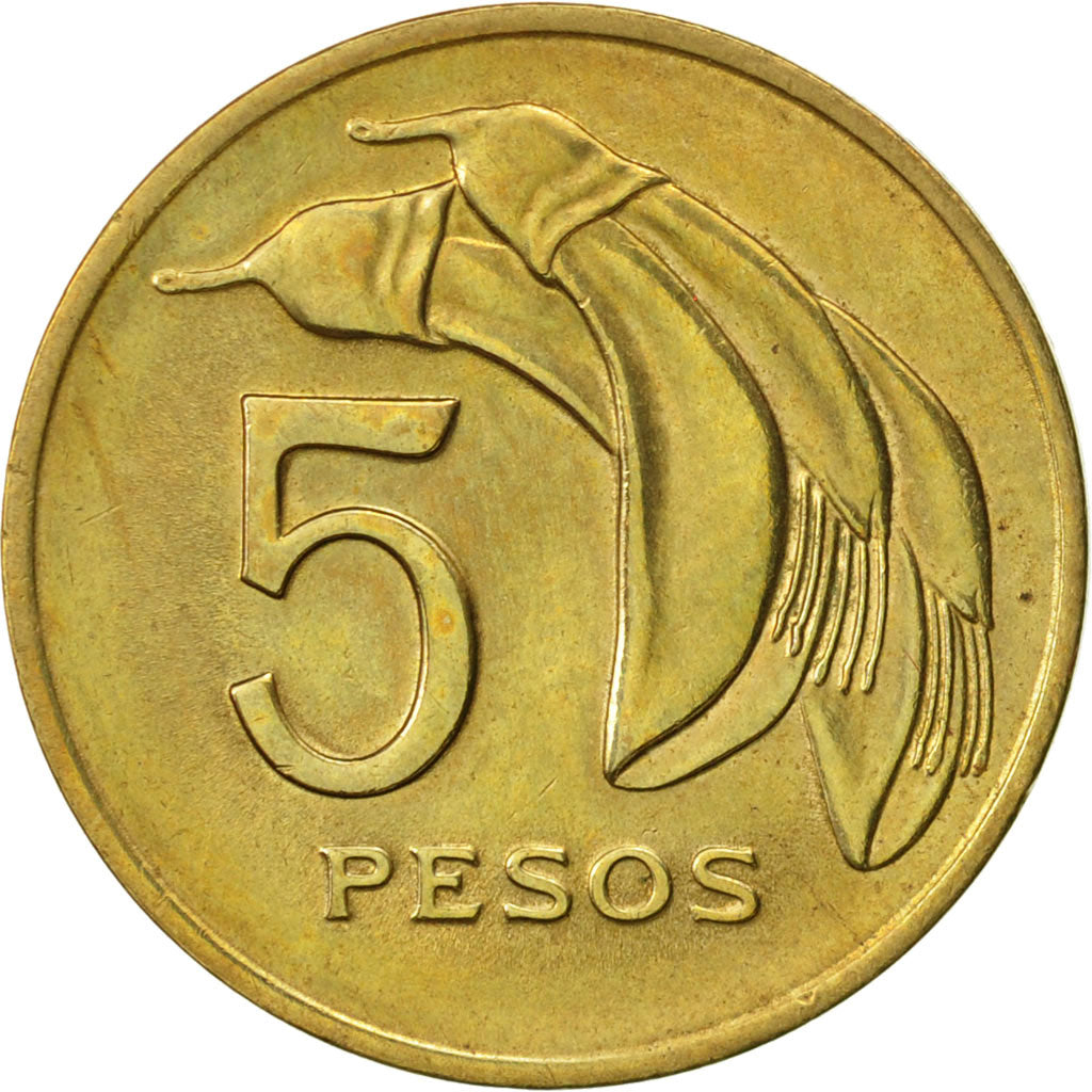 Uruguay, 5 Pesos, 1969, Santiago, AU(50-53), Aluminum-Bronze, KM:53