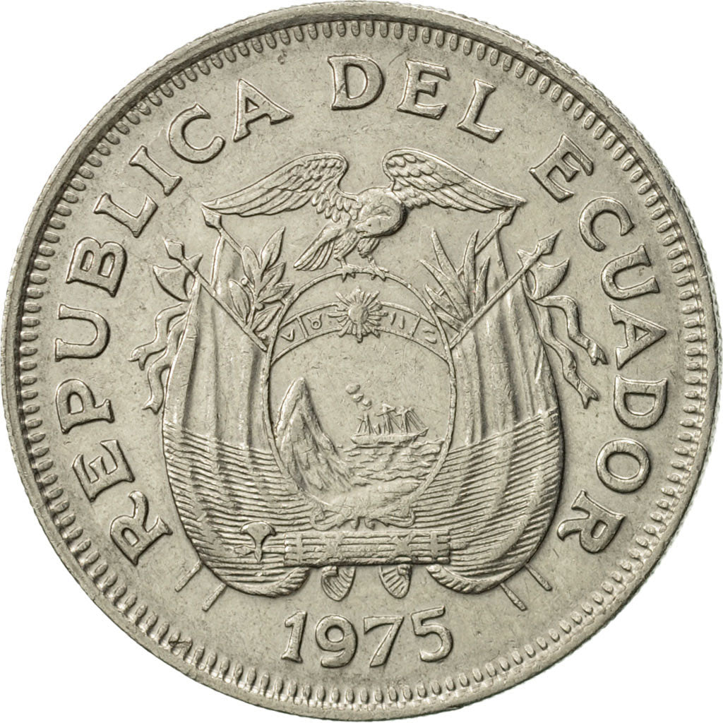 Coin, Ecuador, Sucre, Un, 1975, AU(55-58), Nickel Clad Steel, KM:83