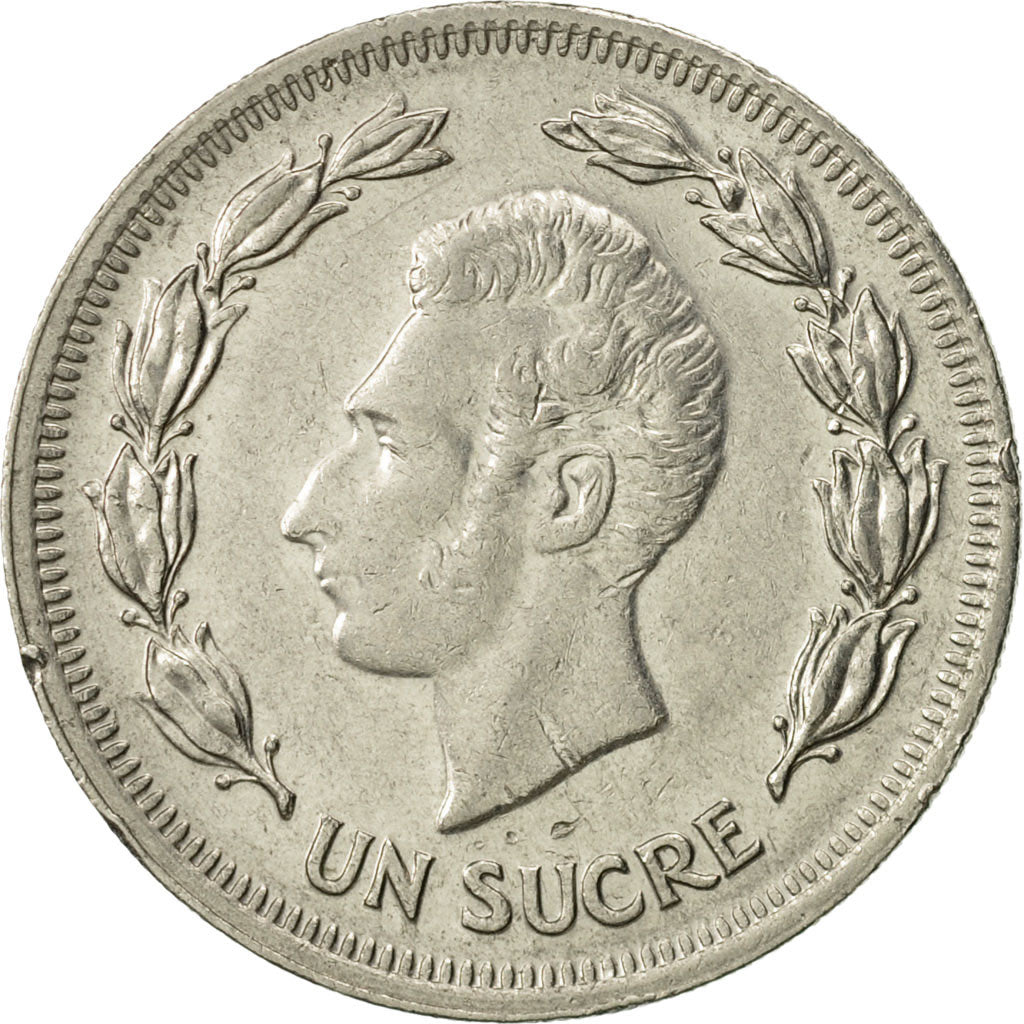 Coin, Ecuador, Sucre, Un, 1975, AU(55-58), Nickel Clad Steel, KM:83