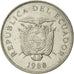 Moneda, Ecuador, 50 Sucres, 1988, MBC+, Níquel recubierto de acero, KM:93