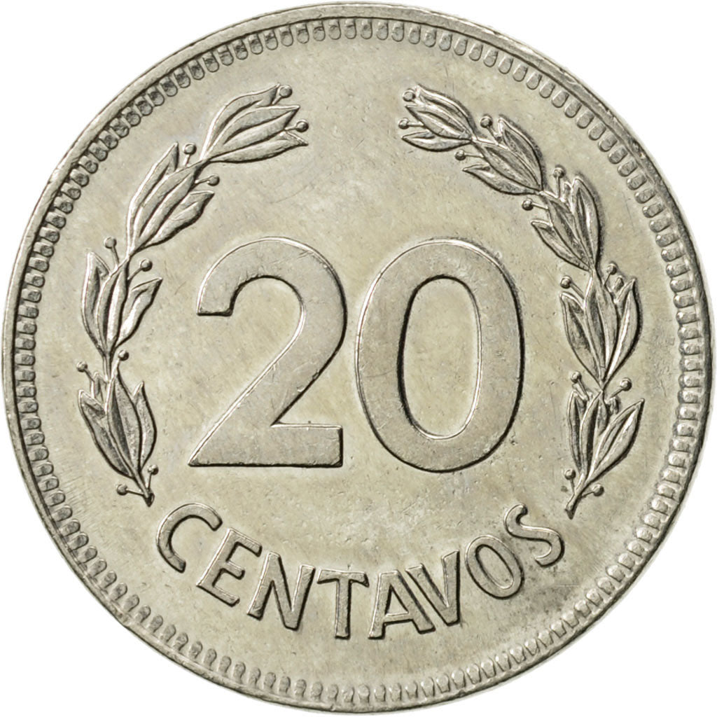 Coin, Ecuador, 20 Centavos, 1981, MS(60-62), Nickel plated steel, KM:77.2a