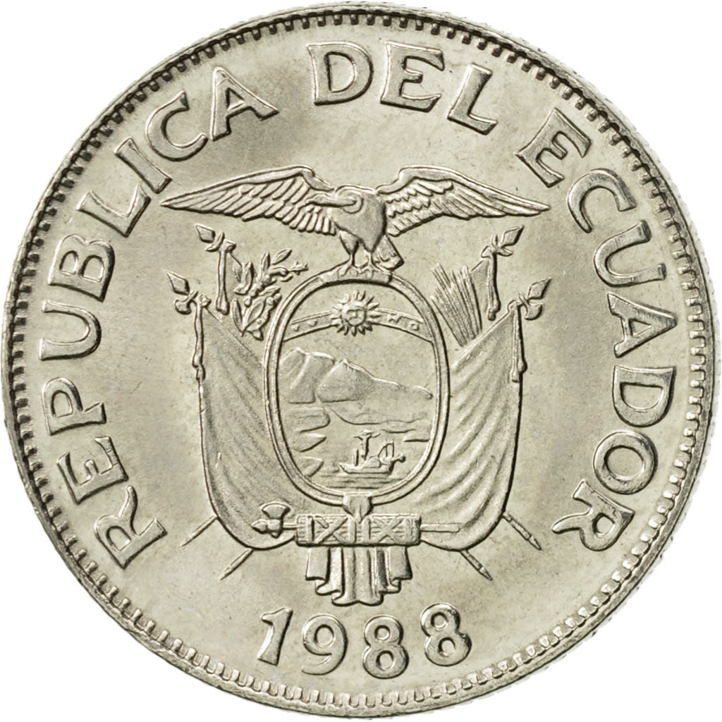Ecuador, Sucre, Un, 1988, MS(63), Nickel Clad Steel, KM:89