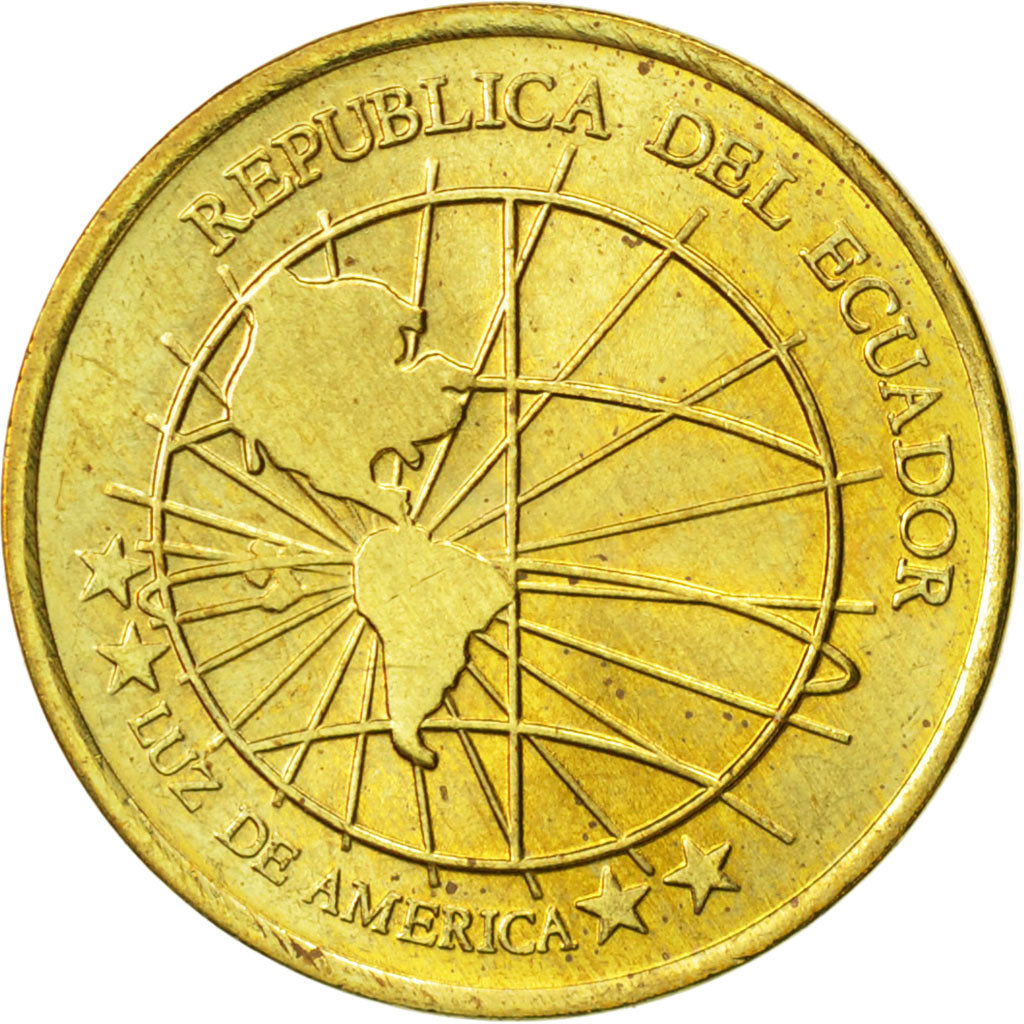 Coin, Ecuador, Centavo, Un, 2000, MS(63), Brass, KM:104