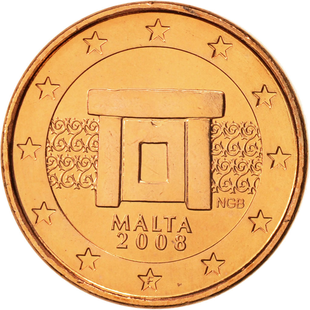 Malta, Euro Cent, 2008, FDC, Acciaio placcato rame, KM:125