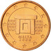 Malta, Euro Cent, 2008, STGL, Copper Plated Steel, KM:125
