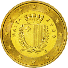 Malta, 10 Euro Cent, 2008, STGL, Messing, KM:128