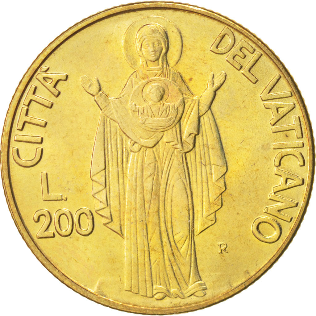Moneta, CITTÀ DEL VATICANO, John Paul II, 200 Lire, 1990, FDC
