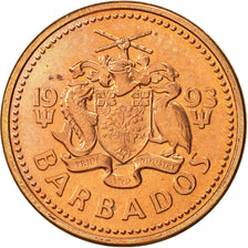 Coin, Barbados, Cent, 1993, Royal Canadian Mint, AU(55-58), Copper Plated Zinc