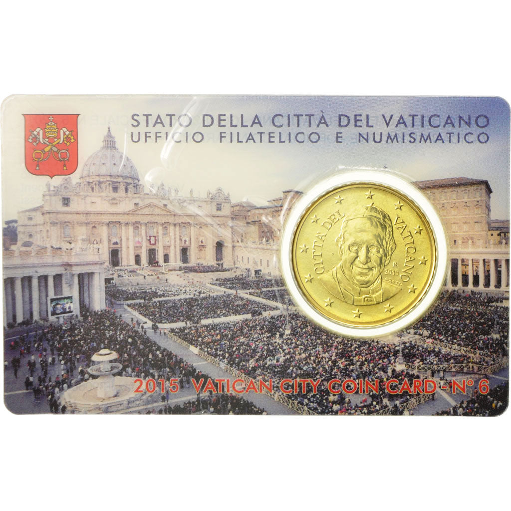 VATICAN CITY, 50 Euro Cent, 2015, MS(65-70), Brass