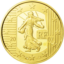 France, 5 Euro, Semeuse, 2007, PROOF MS(65-70), Gold, KM:1525