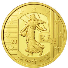 France, 5 Euro, Semeuse, 2008, BE FDC, Or, KM:1538