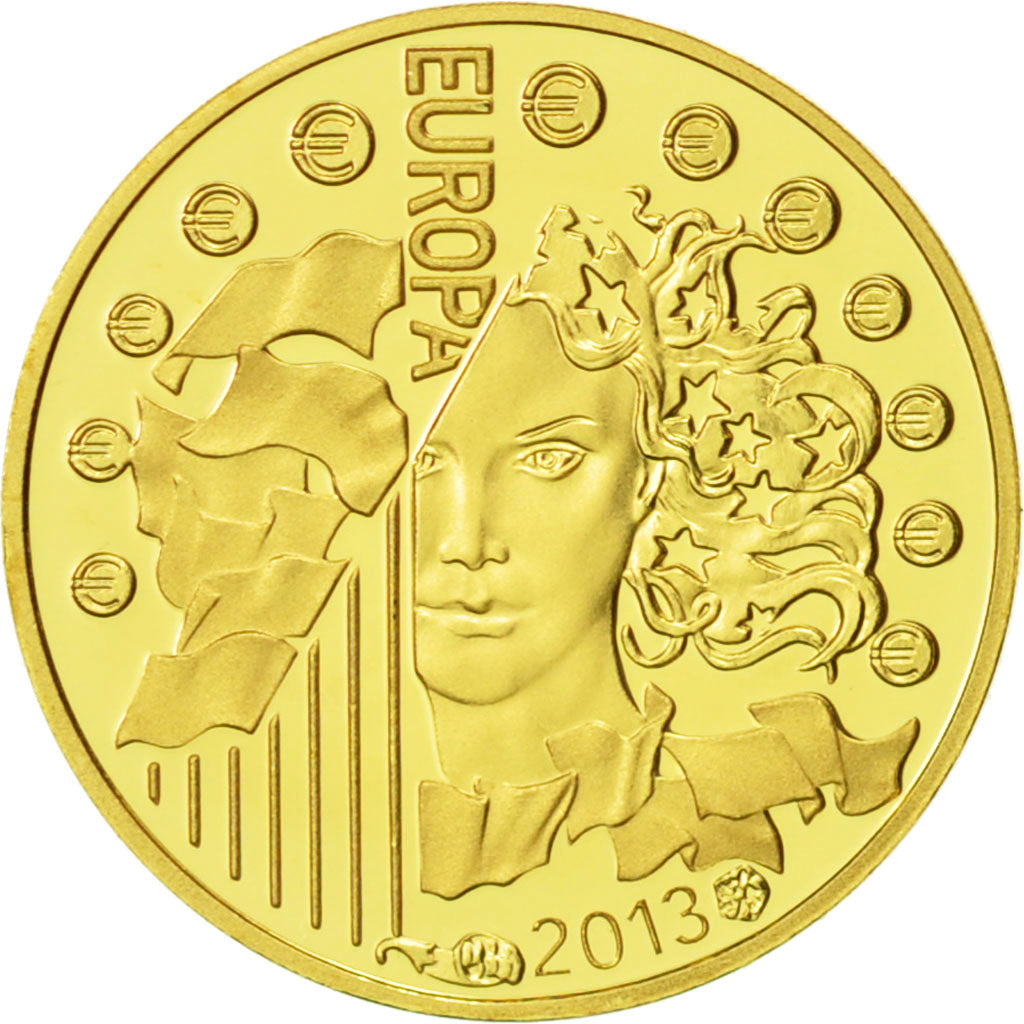 France, 5 Euro, Europa, 2013, PROOF MS(65-70), Gold, KM:2092