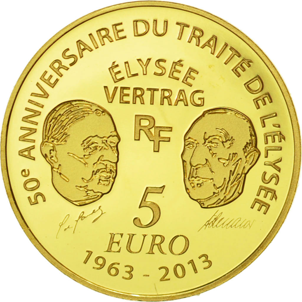 France, 5 Euro, Europa, 2013, PROOF MS(65-70), Gold, KM:2092