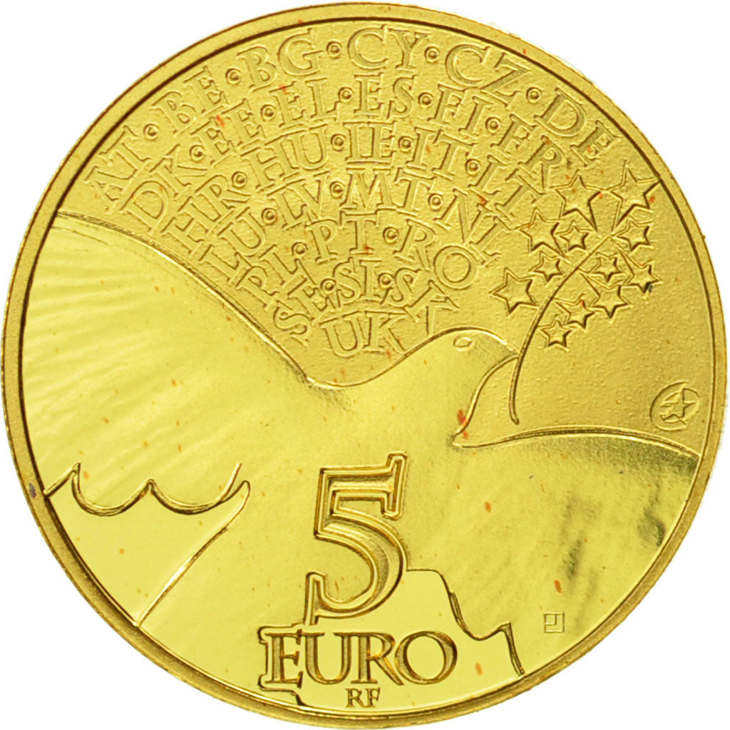 France, 5 Euro, Europa, 2015, PROOF MS(65-70), Gold