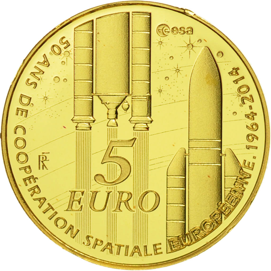 Monnaie, France, 5 Euro, Europa, 2014, FDC, Or