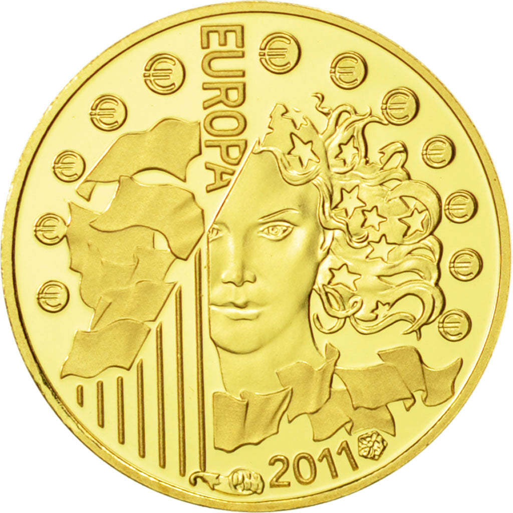 Moneta, Francia, 5 Euro, Europa, 2011, FDC, Oro, KM:1791
