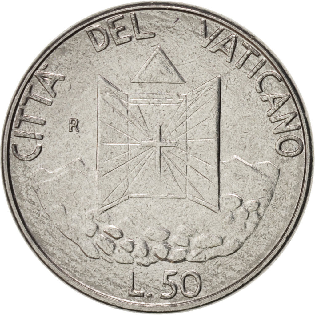 Münze, Vatikanstadt, John Paul II, 50 Lire, 1990, STGL, Stainless Steel, KM:222