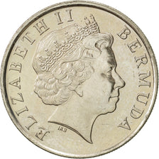 Moneta, Bermuda, Elizabeth II, 25 Cents, 2000, BB+, Rame-nichel, KM:110