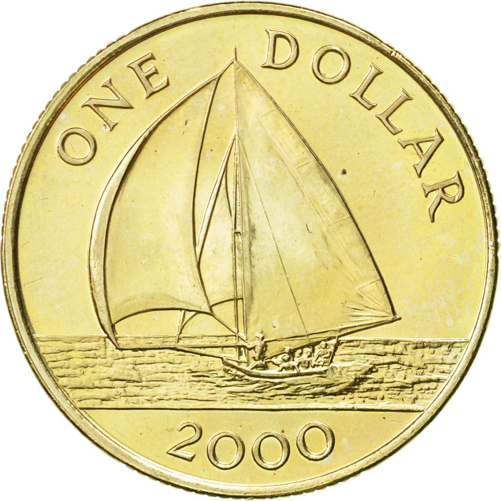 Coin, Bermuda, Elizabeth II, Dollar, 2000, AU(50-53), Nickel-brass, KM:111