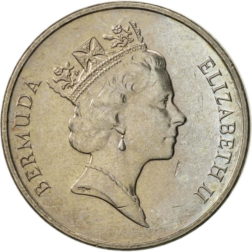 Coin, Bermuda, Elizabeth II, 5 Cents, 1997, AU(55-58), Copper-nickel, KM:45